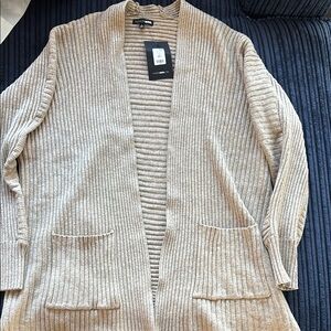 Fashion Nova Beige Ribbed Cardigan